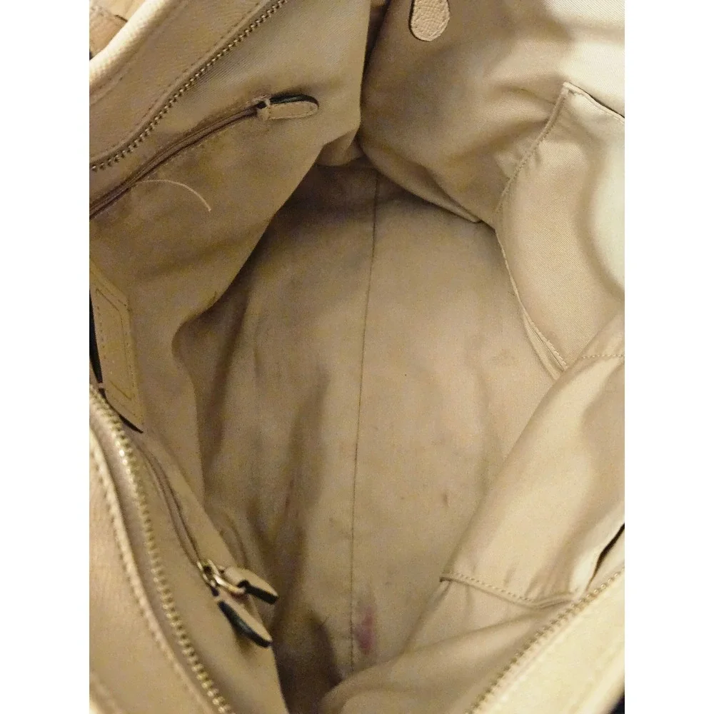 Coach City Zip Tote Beige Crossgrain‎ Leather Shoulder Bag F57522